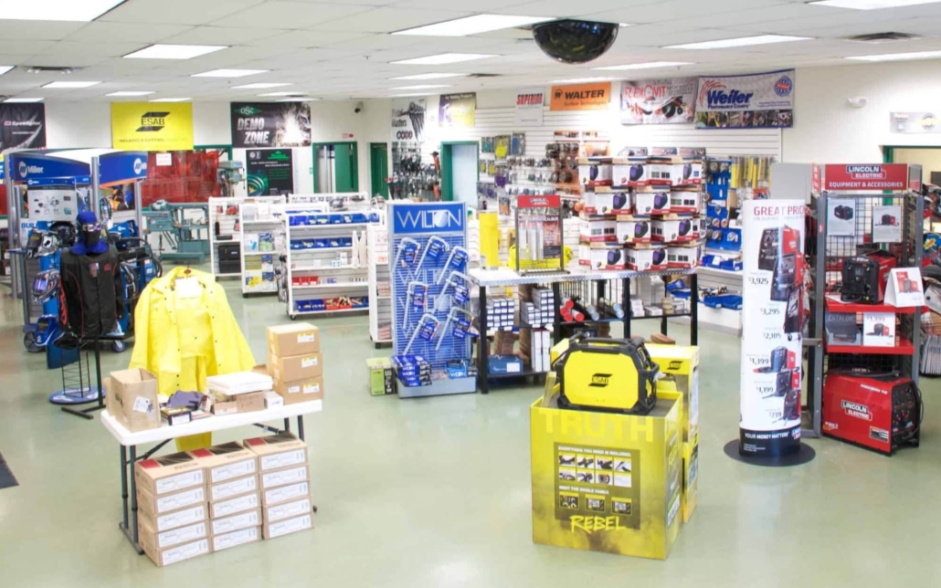 welding equipment in a supply store