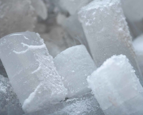 cubes of crystallized dry ice